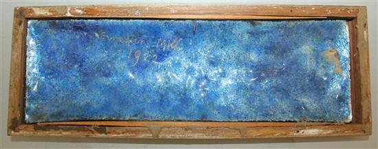 Ernestine Mills. An Arts & Crafts rectangular enamel plaque, enamel plaque 9.5 x 2.75in.